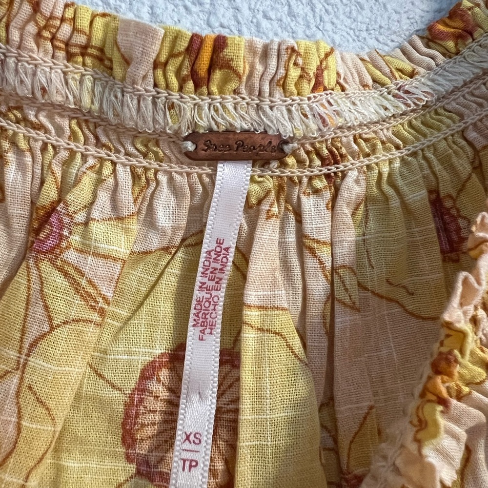 Free People Yellow Floral Blouse - Picture 2 of 3